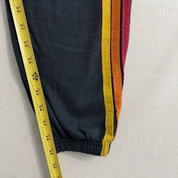 Aviator Nation Sweatpants Womens Small Grey 5 Stripe Joggers Made in USA Rainbow - Picture 7 of 11